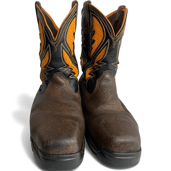 Ariat Intrepid Venttek Composite Toe Work Leather Western Boots Men's 9 EE - Picture 3 of 15